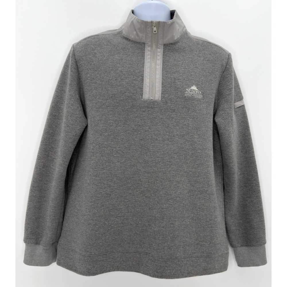 Bugatchi Sedona Golf Resort Mens L 1/4 Zip Pullover Gray Golf Arizona - Picture 2 of 13